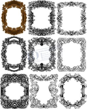 Vector Khung Viền Hoa Văn, Hoa Góc, Đường Viền (461)