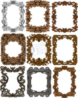 Vector Khung Viền Hoa Văn, Hoa Góc, Đường Viền (462)