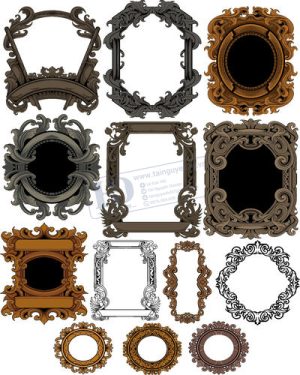 Vector Khung Viền Hoa Văn, Hoa Góc, Đường Viền (463)