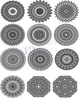 Vector Khung Viền Hoa Văn, Hoa Góc, Đường Viền (469)