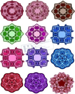 Vector Khung Viền Hoa Văn, Hoa Góc, Đường Viền (483)