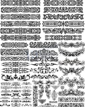 Vector Khung Viền Hoa Văn, Hoa Góc, Đường Viền (486)