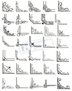 Vector Khung Viền Hoa Văn, Hoa Góc, Đường Viền (49)
