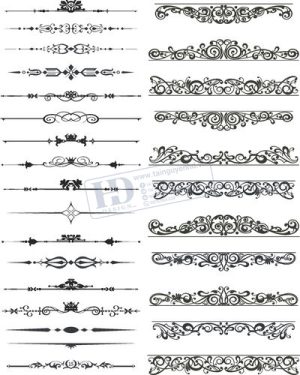 Vector Khung Viền Hoa Văn, Hoa Góc, Đường Viền (520)