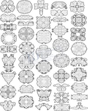 Vector Khung Viền Hoa Văn, Hoa Góc, Đường Viền (522)