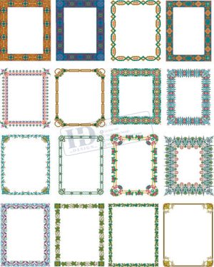 Vector Khung Viền Hoa Văn, Hoa Góc, Đường Viền (523)