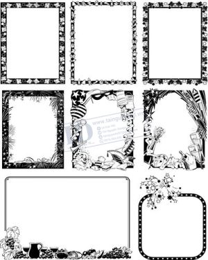 Vector Khung Viền Hoa Văn, Hoa Góc, Đường Viền (526)