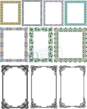 Vector Khung Viền Hoa Văn, Hoa Góc, Đường Viền (527)