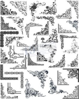 Vector Khung Viền Hoa Văn, Hoa Góc, Đường Viền (530)