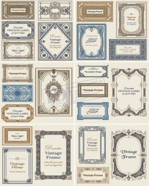 Vector Khung Viền Hoa Văn, Hoa Góc, Đường Viền (531)