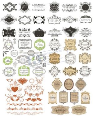Vector Khung Viền Hoa Văn, Hoa Góc, Đường Viền (93)