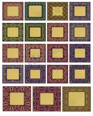 Vector Khung Viền Hoa Văn, Hoa Góc, Đường Viền (94)