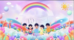 Vector Phông Nền Tết Thiếu Nhi, Phông Nền Mầm Non (11)