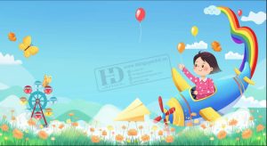 Vector Phông Nền Tết Thiếu Nhi, Phông Nền Mầm Non (16)