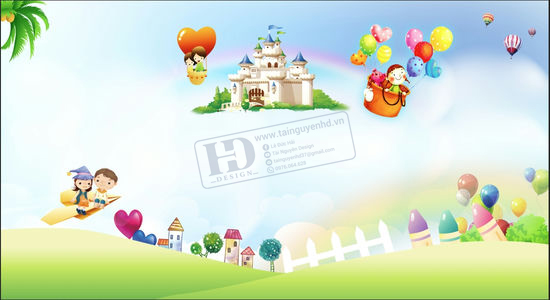 Vector Phông Nền Tết Thiếu Nhi, Phông Nền Mầm Non (24)