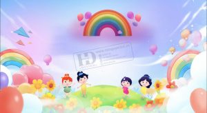 Vector Phông Nền Tết Thiếu Nhi, Phông Nền Mầm Non (28)