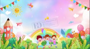 Vector Phông Nền Tết Thiếu Nhi, Phông Nền Mầm Non (29)