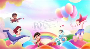 Vector Phông Nền Tết Thiếu Nhi, Phông Nền Mầm Non (41)