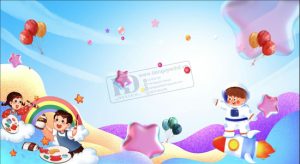 Vector Phông Nền Tết Thiếu Nhi, Phông Nền Mầm Non (5)