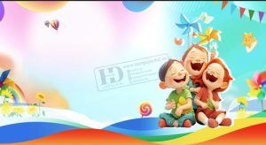 Vector Phông Nền Tết Thiếu Nhi, Phông Nền Mầm Non (51)