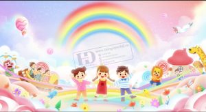 Vector Phông Nền Tết Thiếu Nhi, Phông Nền Mầm Non (55)