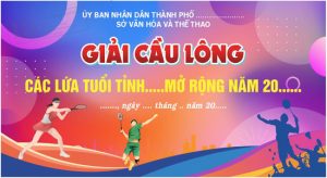Vector Phông nền Giải Cầu Lông các lứa tuổi