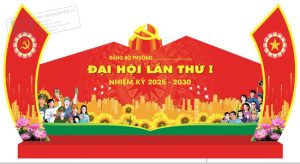 Vector Phông nền chụp ảnh trang trí Đại Hội Đảng Bộ