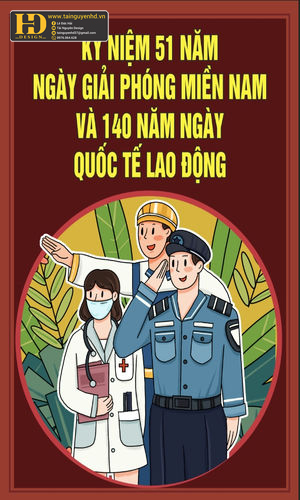 Vector Poster Giải Phóng Miền Nam, Quốc Tế Lao Động (20)