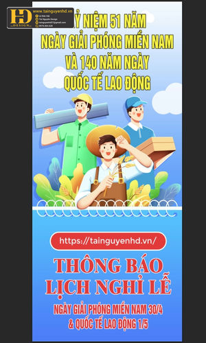 Vector Poster Giải Phóng Miền Nam, Quốc Tế Lao Động (49)