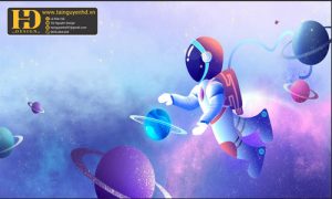 Vector Tranh Vũ Trụ Không Gian, Phi Hành Gia (15)