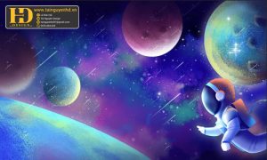 Vector Tranh Vũ Trụ Không Gian, Phi Hành Gia (6)