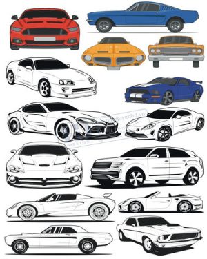 Vector Xe Ô Tô, Xe Máy, Xe Công Trình (1)