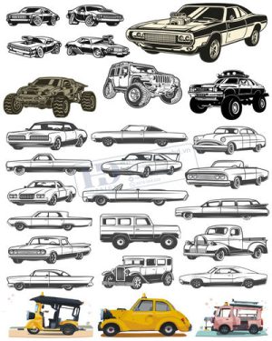 Vector Xe Ô Tô, Xe Máy, Xe Công Trình (105)