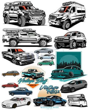 Vector Xe Ô Tô, Xe Máy, Xe Công Trình (115)