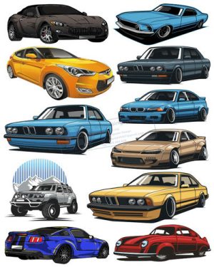 Vector Xe Ô Tô, Xe Máy, Xe Công Trình (123)