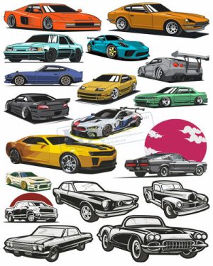 Vector Xe Ô Tô, Xe Máy, Xe Công Trình (128)