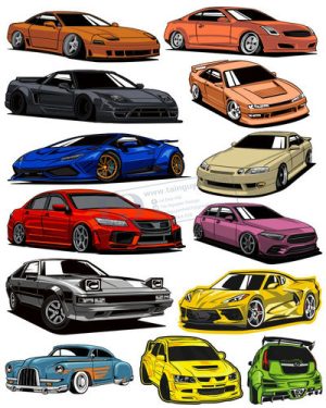 Vector Xe Ô Tô, Xe Máy, Xe Công Trình (140)