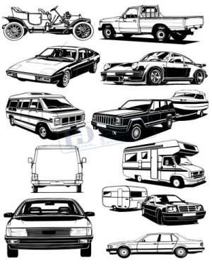 Vector Xe Ô Tô, Xe Máy, Xe Công Trình (165)