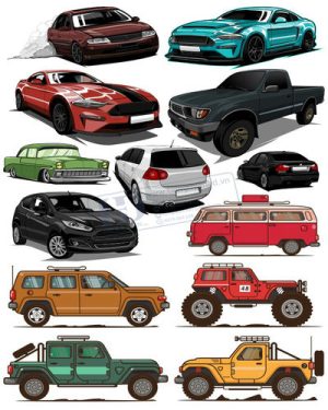 Vector Xe Ô Tô, Xe Máy, Xe Công Trình (183)