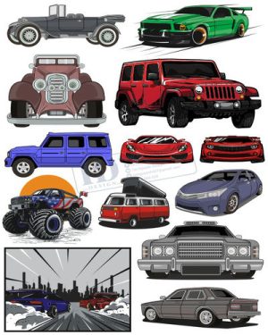 Vector Xe Ô Tô, Xe Máy, Xe Công Trình (187)