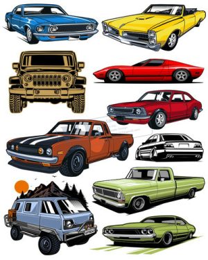 Vector Xe Ô Tô, Xe Máy, Xe Công Trình (19)