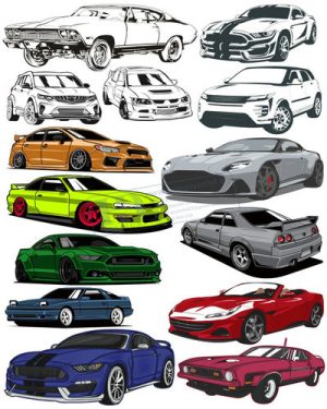 Vector Xe Ô Tô, Xe Máy, Xe Công Trình (2)