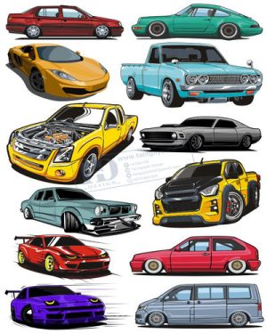 Vector Xe Ô Tô, Xe Máy, Xe Công Trình (205)