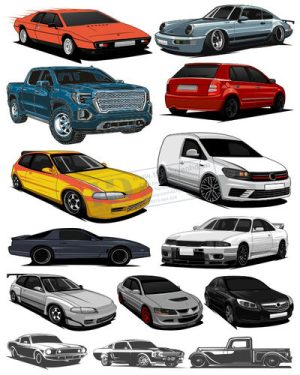 Vector Xe Ô Tô, Xe Máy, Xe Công Trình (218)