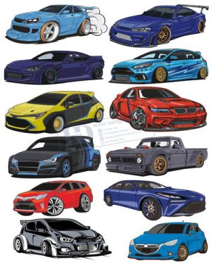 Vector Xe Ô Tô, Xe Máy, Xe Công Trình (23)