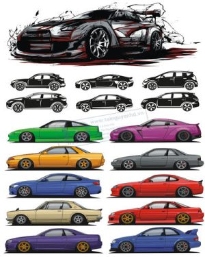 Vector Xe Ô Tô, Xe Máy, Xe Công Trình (256)