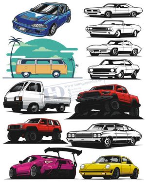 Vector Xe Ô Tô, Xe Máy, Xe Công Trình (29)