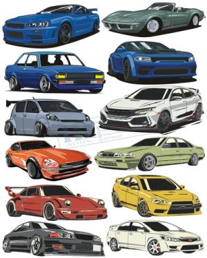 Vector Xe Ô Tô, Xe Máy, Xe Công Trình (3)