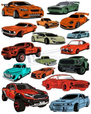 Vector Xe Ô Tô, Xe Máy, Xe Công Trình (32)