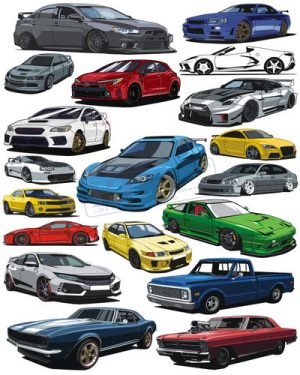 Vector Xe Ô Tô, Xe Máy, Xe Công Trình (4)